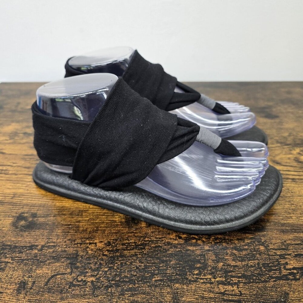 Sanuk Yoga Sling Sandals Womens Size 6 Black